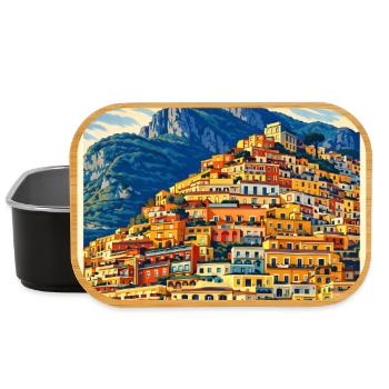 Capri Italy – Vintage Reiseposter Mediterran - Lunch Box - Schwarz - Vorne