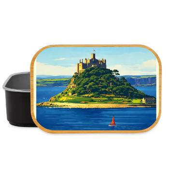 Cornwall England – Retro Reiseposter - Lunch Box - Schwarz - Vorne