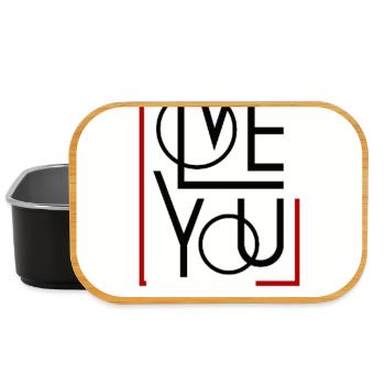 Love You Geometric Frame - Lunch Box - black - Front