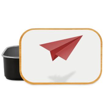 crois avec un avion en papier - Boîte à goûter - noir - Devant