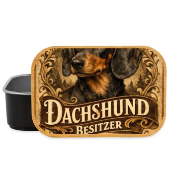 Stolzer Dachshund Besitzer Vintage Dackel Halter - Lunch Box - Schwarz - Vorne