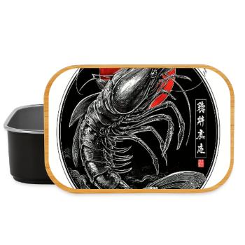 Crevettes à encre cramoisie dans le cercle - Boîte à goûter - noir - Devant