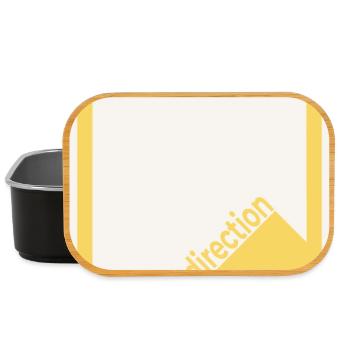 Direction Poster Yellow – Bold Minimal Art - Lunch Box - black - Front
