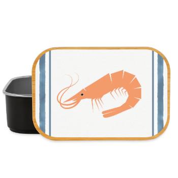 La Crevette French Shrimp Poster - Lunch Box - black - Front