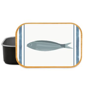 La Sardine Club Vintage Fish Poster Style - Lunch Box - black - Front