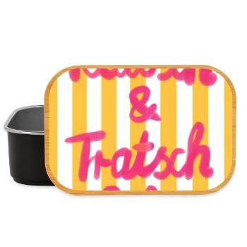 Klatsch & Tratsch - gelbe Streifen - Lunch Box - Schwarz - Vorne