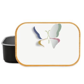 Design minimaliste esthétique papillon - Boîte à goûter - noir - Devant