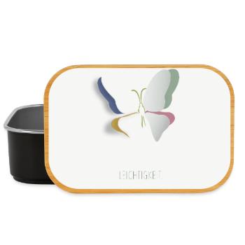 Leichtigkeit Schmetterling minimalistisches Design - Lunch Box - Schwarz - Vorne