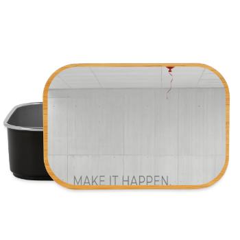Make it happen Motivation Erfolg Ziele Spruch - Lunch Box - Schwarz - Vorne