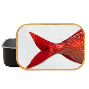 Roter Fisch Minimal Art Design - Lunch Box - Schwarz - Vorne