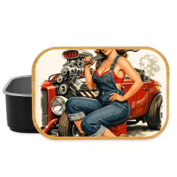 Pin-Up Hot Rod: I don't fix cars, I break hearts - Lunch Box - Schwarz - Vorne