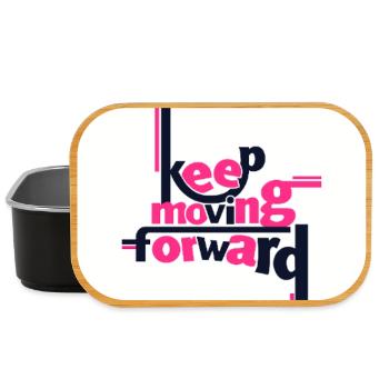 Keep Moving Forward Bold Statement Pink - Lunch Box - black - Front