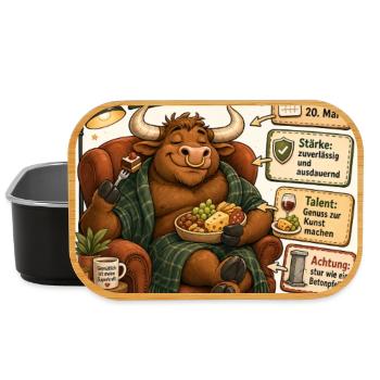 Sternzeichen Stier – Genussvoll und standfest - Lunch Box - Schwarz - Vorne