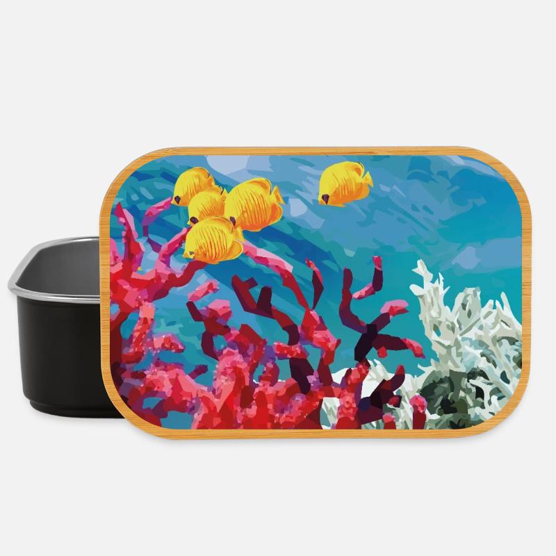 Lebendige Korallenriff Unterwasserwelt - Lunch Box - Schwarz