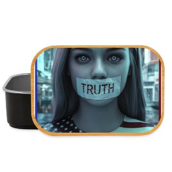 Conception du visage avec la bouche de vérité dans le drapeau américain - Boîte à goûter - noir - Devant