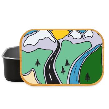 Gebirgsfluss Landschaft - Lunch Box - Schwarz - Vorne