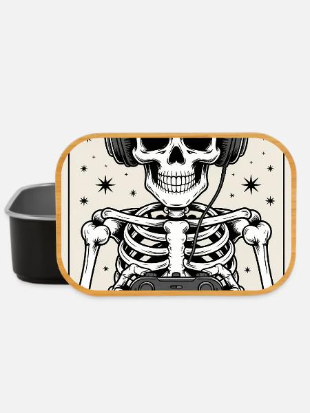 Tarot Card Skeleton Video Game Halloween Gamer - Lunch Box - Schwarz