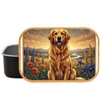 Goldener Retriever Tarotkarte - Lunch Box - Schwarz - Vorne