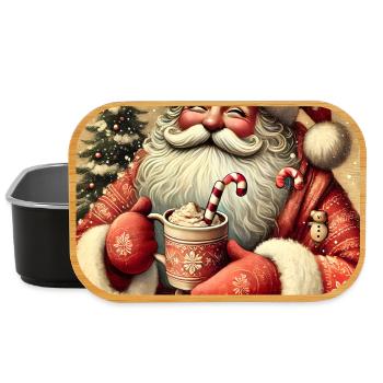 Gemütlicher Weihnachtsmann mit heißer Schokolade - Lunch Box - Schwarz - Vorne