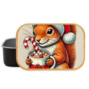 Écureuil de Noël au chocolat chaud - Boîte à goûter - noir - Devant