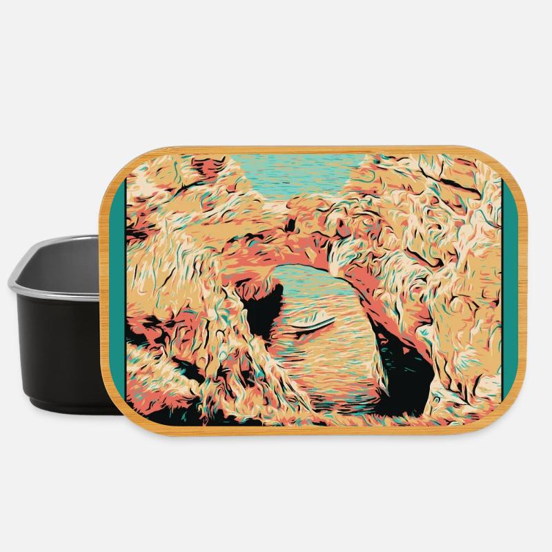 Emblematic cliffs of the Algarve: Original view - Lunch Box - black