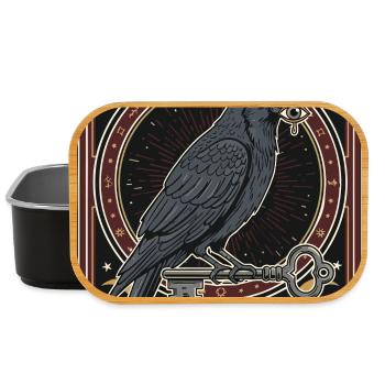 Goth Card Black Crow F-Caw-F - Lunch Box - black - Front