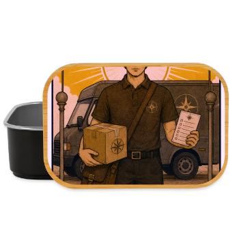 Chauffeur de colis | Tarot de coursier de livraison - Boîte à goûter - noir - Devant