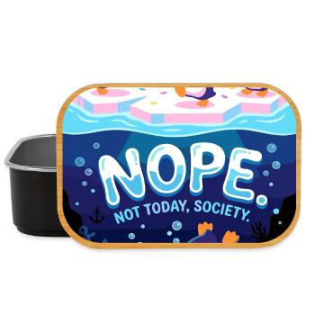 Nope Not Today Society Pinguin - Lunch Box - Schwarz - Vorne
