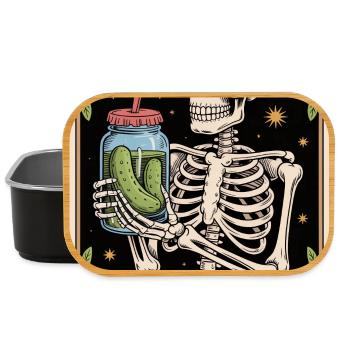 L’amateur de cornichons Squelette Tarot Concombre Humour - Boîte à goûter - noir - Devant