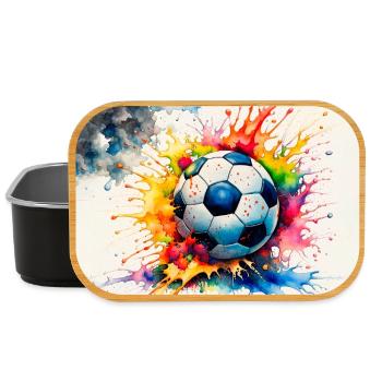 Explosiver Aquarell-Fußball - Lunch Box - Schwarz - Vorne