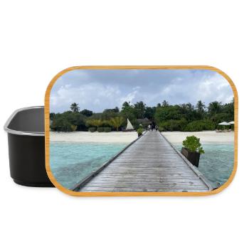 Jetée tropicale sur la mer turquoise Kudafushi Maldives - Boîte à goûter - noir - Devant