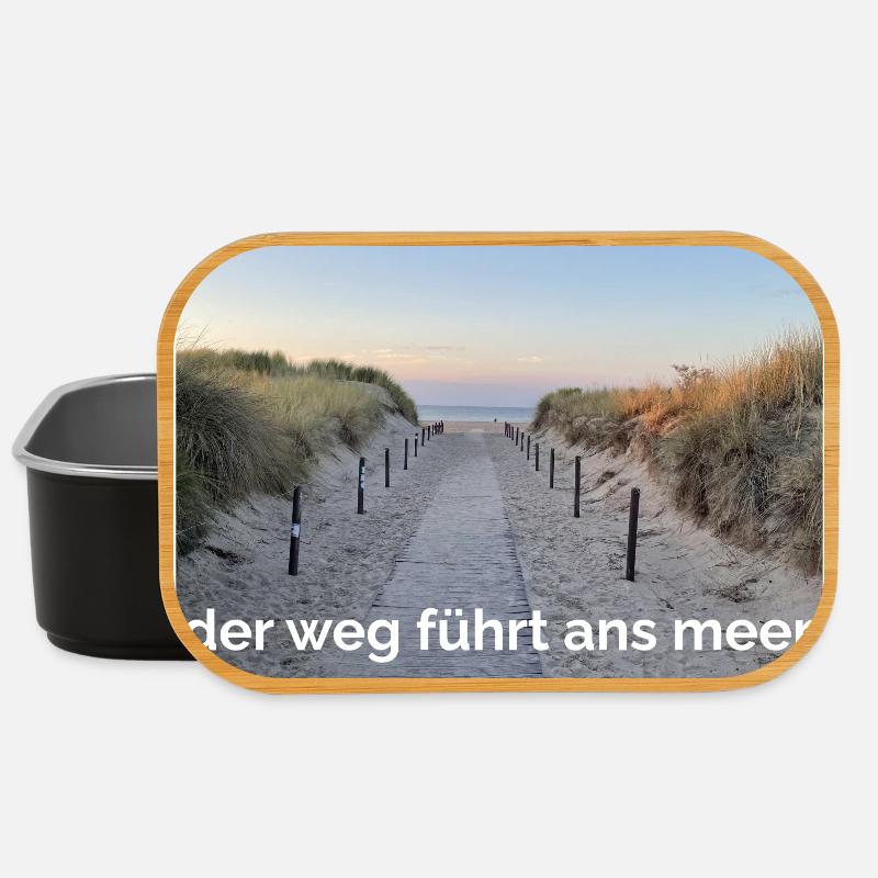 Weg zum Meer – Sandpfad am Strand - Lunch Box - Schwarz