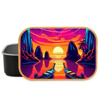 Phuket Thailand sunset design - Lunch Box - black - Front
