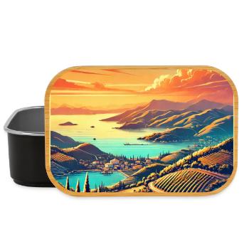Korfu Griechenland Paradies Design - Lunch Box - Schwarz - Vorne