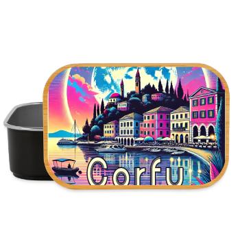Korfu Griechenland Urlaub Design - Lunch Box - Schwarz - Vorne