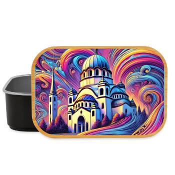Belgrade Serbia Panorama Design - Lunch Box - black - Front