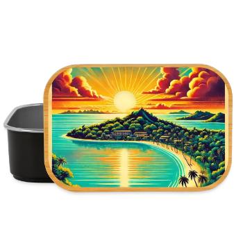 Parotonga Cook Islands Vintage Sun - Lunch Box - black - Front