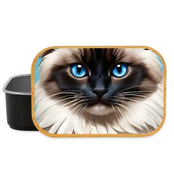 Naturschönheit Birma Seal Point mit Blumenkranz - Lunch Box - Schwarz - Vorne