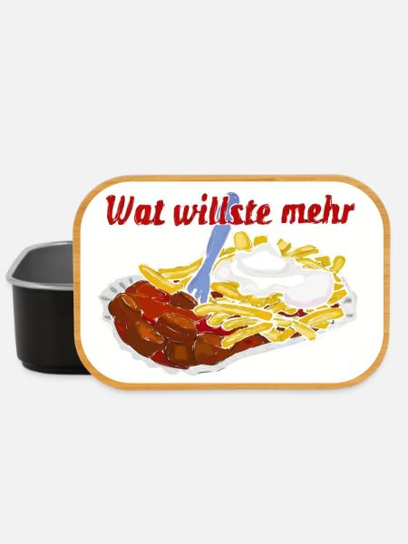 Currywurst mit Pommes - Lunch Box - Schwarz