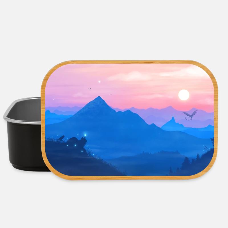 A Stellar Wolf Dream: Farben der Morgenröte - Poster - Lunch Box - Schwarz