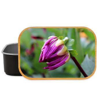Dahlie rot violett Blüte ,Blume - Lunch Box - Schwarz - Vorne
