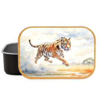 Tiger in Aktion - Lunch Box - Schwarz - Vorne