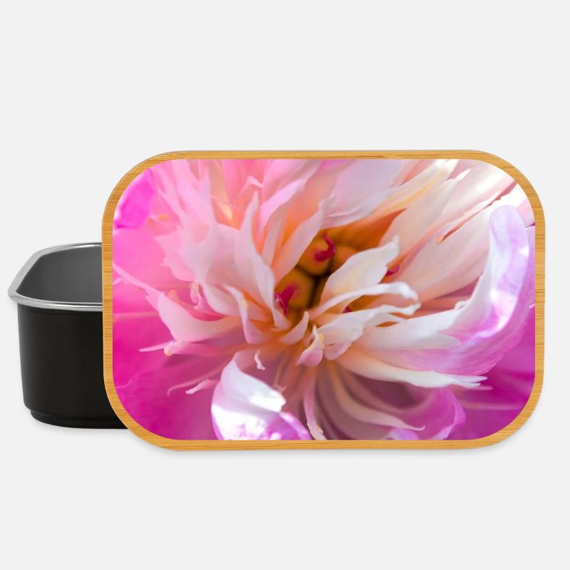 Gros plan de pivoine rose - Boîte à goûter - noir