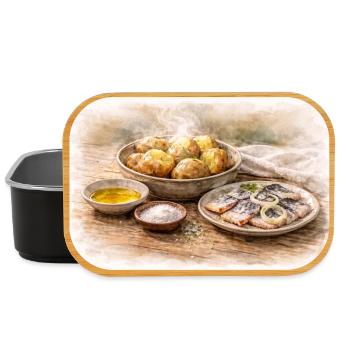 Jacket potatoes with herring Ukrainian - Lunch Box - black - Front