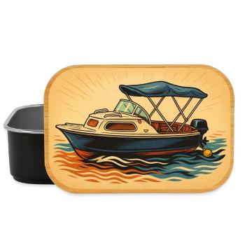 Motorboot Urlaubsfeeling - Lunch Box - Schwarz - Vorne