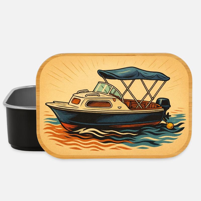 Motorboot Urlaubsfeeling - Lunch Box - Schwarz