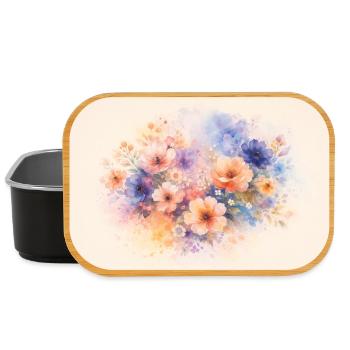 Aquarell-Design - Lunch Box - Schwarz - Vorne