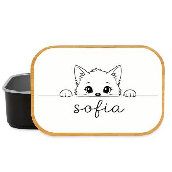 Little sweet kitten looks at Sofia - Lunch Box - black - Front