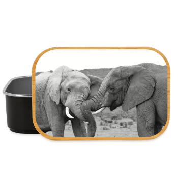 Schwarzweiß Elefantenfreundschaft - Lunch Box - Schwarz - Vorne