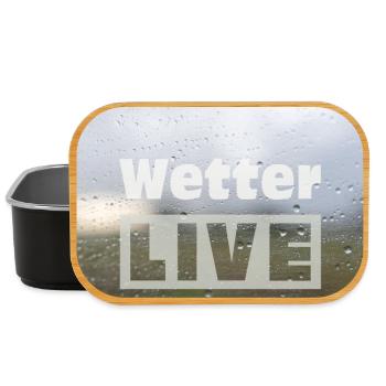 Wetter LIVE – Minimalistisches Regen Poster - Lunch Box - Schwarz - Vorne